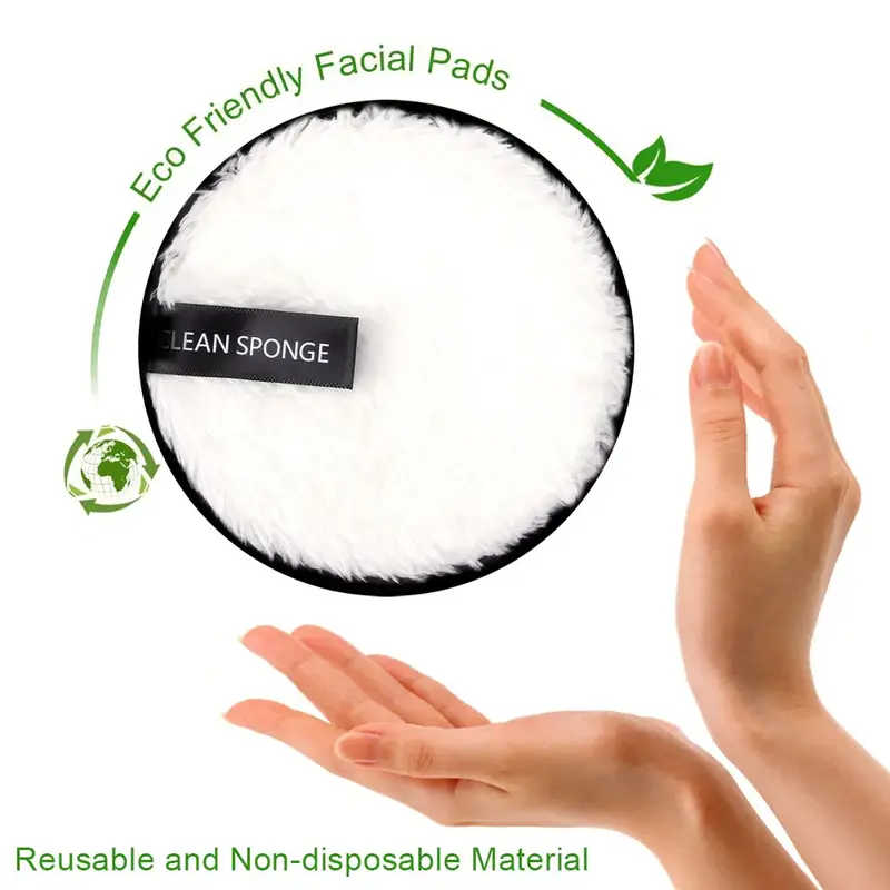 3 sztuk wielokrotnego użytku zmywacz do makijażu podkładki chusteczki bawełniane z mikrofibry kosmetyki zmywalny makijaż ręcznik gąbka do czyszczenia twarzy narzędzia do pielęgnacji skóry