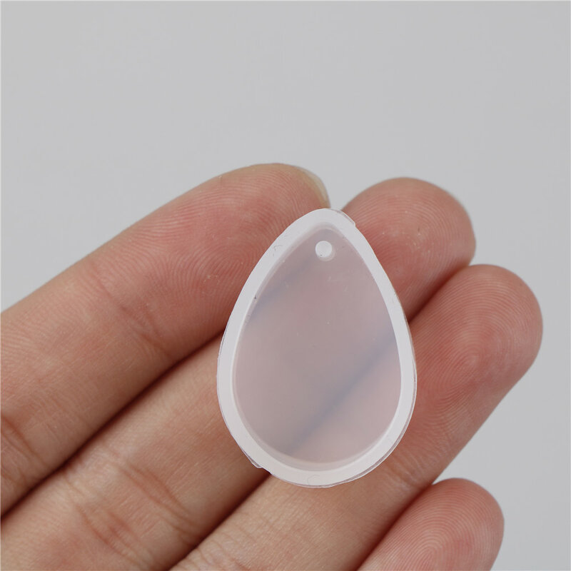 1Pcs/5Pcs Round Square Oval Waterdrop Rectangle Shape Hole Silicone Mold DIY Craft Epoxy Resin Molds Necklaces Pendant Mould