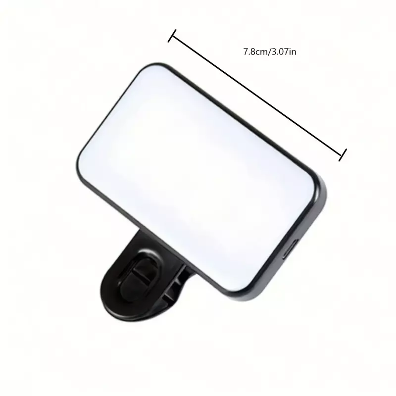 Portátil Mini Selfie Fill Light, Recarregável 3 Modos, Brilho Ajustável, Clip para o Telefone, Laptop, Reunião Tablet, Make Up