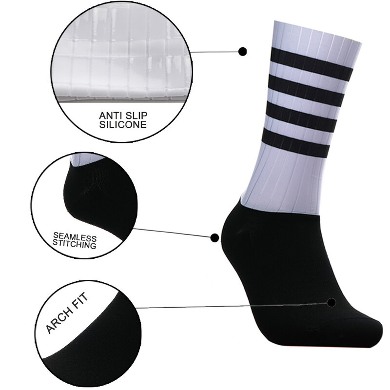 striped cycling fabric 2024 socks New men's non-slip seamless aero bike wear-resistant road Calcetines Ciclismo
