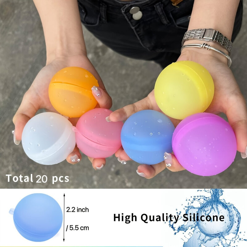 20 buah balon air dapat digunakan kembali bebas lateks isi ulang bom air lembut bola air cepat isi ulang kolam musim panas pesta pantai mainan air menyenangkan