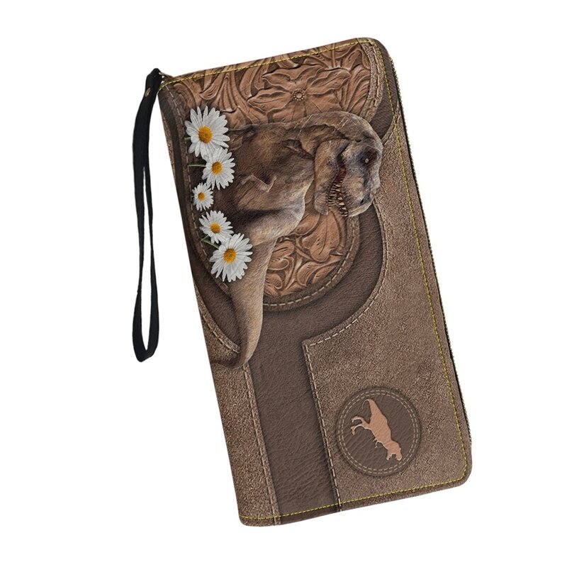 여성용 멋진 공룡 디자인 지갑, 지퍼 달린 다기능 지갑, 긴 여행 카드홀더 손목 클러치, 휴대폰 지갑