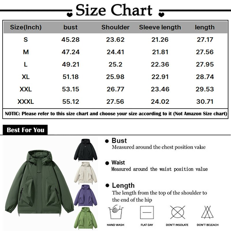 New Men'S Women'S Parkas Workwear Retro Sports Leisure Thickened Cotton Jackets Winter Hoody Zipper Solid Color Outerwear 2024