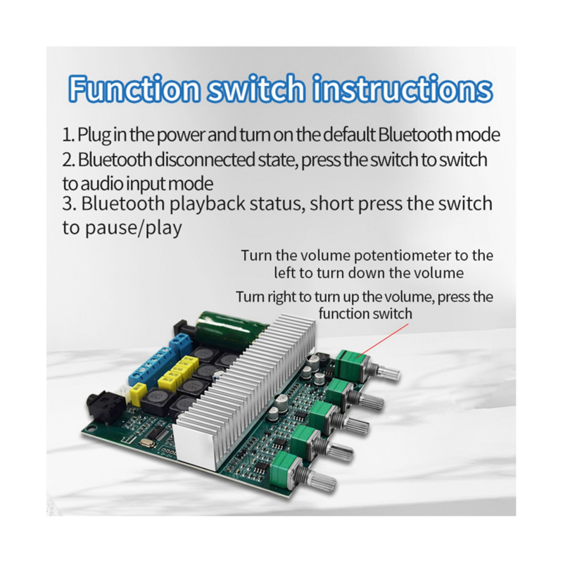 TPA3116 wzmacniacz Bluetooth płyta 2.1 kanał wysokiej mocy Bluetooth 5.0 wzmacniacze Audio DC12V-24V 2x50W + 100W