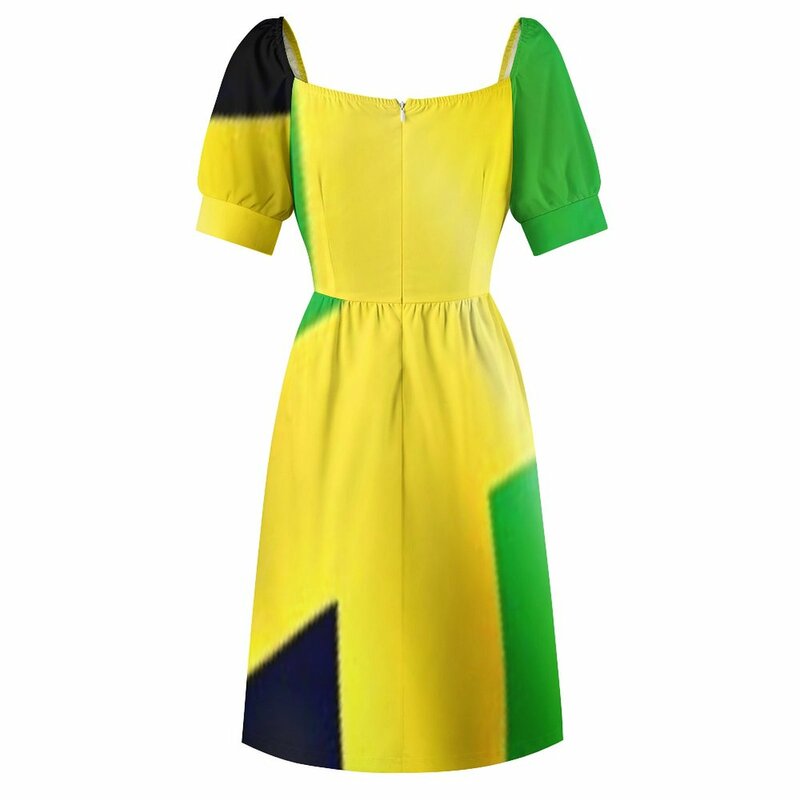 فستان بلا أكمام بألوان تقليدية جامايكية ، فستان سهرة ، فساتين غير رسمية ، ملابس حفلة موسيقية ، الصيف
