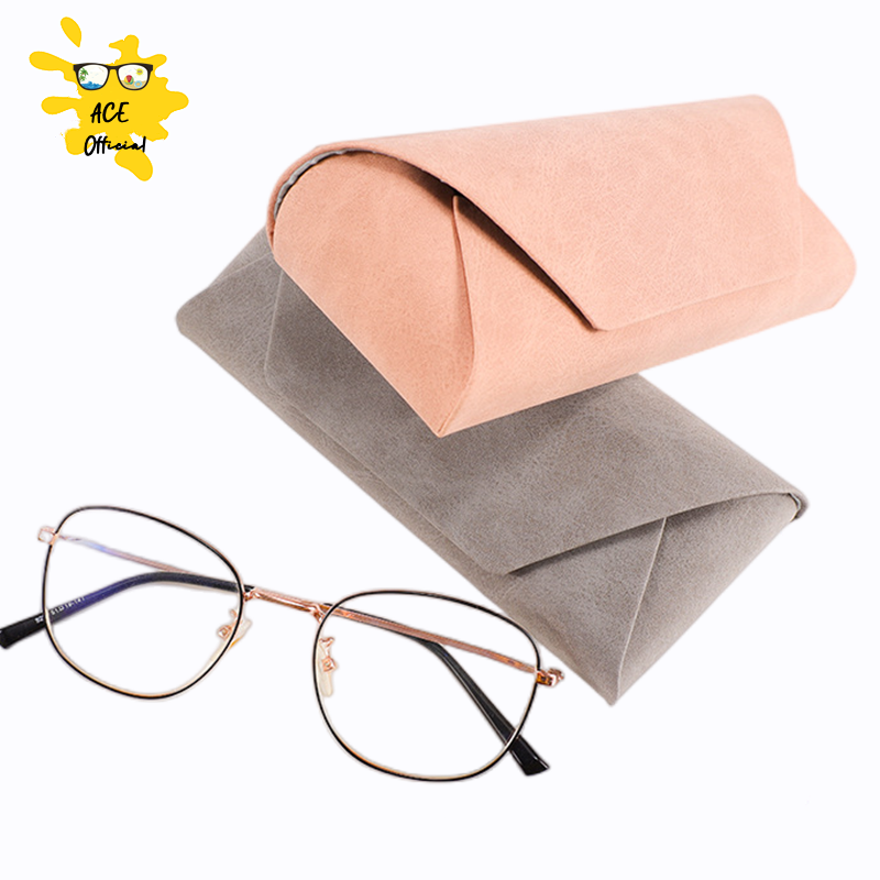 Nova moda capa de couro do plutônio caso óculos de sol para mulher óculos de homem portátil macio bolsa saco acessórios óculos caixa 6.5cm