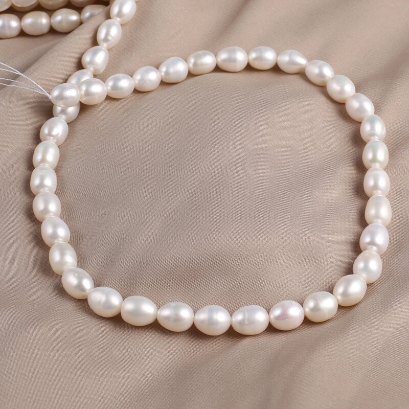 Perles Naturelles en Forme de Riz, Forme Exquise, Apparence Élégante pour Bijoux de Bricolage, Bracelet Fait à la Main, Longueur 36cm