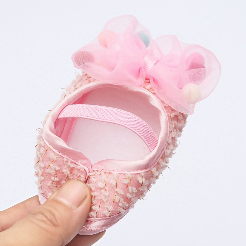 Chaussures de printemps et d'automne pour bébé de 0 à 18 mois, chaussures de princesse douces, avec nœud, décontractées, à l'offre elles souples, imprimées, pour enfants