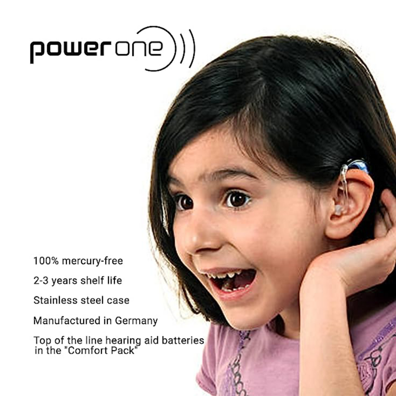 بطاريات مساعدة السمع من Power One p312 مزودة ببطارية من الزنك تعمل لاسلكيًا دون استخدام الزئبق بقوة 1.45 فولت pr41