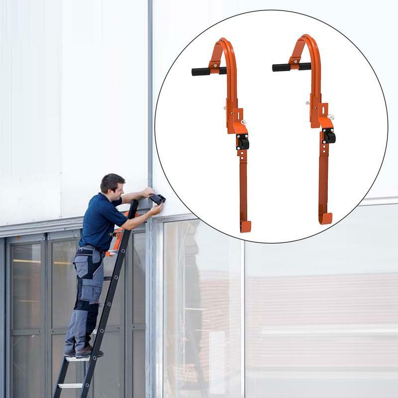 Ladder Hooks For Roof Steel Roof Hook With Wheel Rubber Grip T-Bar 2 Pcs Ladder Attachment For Roof Gutters Strong & Stable 500