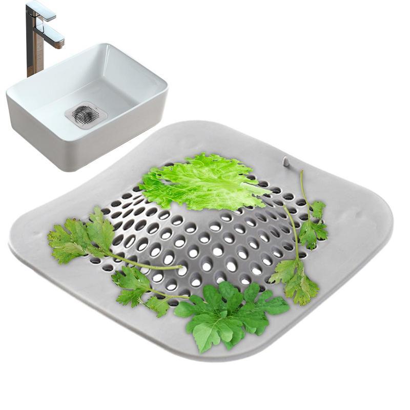 Crépine d'évier de cuisine multifonctionnelle en silicone, attrape-cheveux de vidange de douche, ventouse pour la cuisine