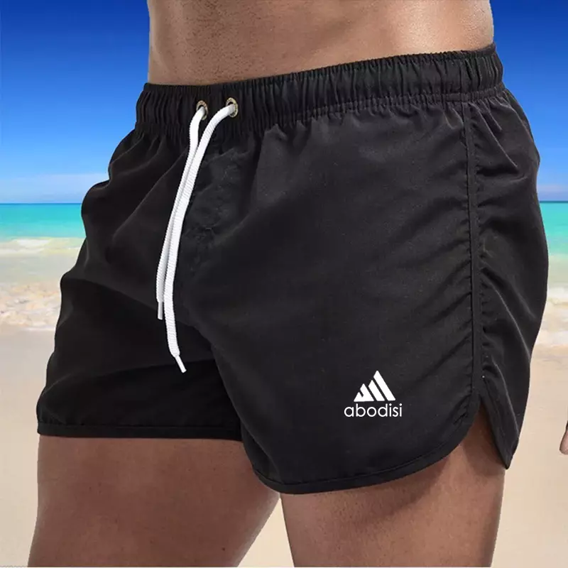 Pakaian pria Musim Panas 2024 baru dicetak liburan seksi pantai papan selancar cepat kering celana olahraga sejuk celana pendek Gym