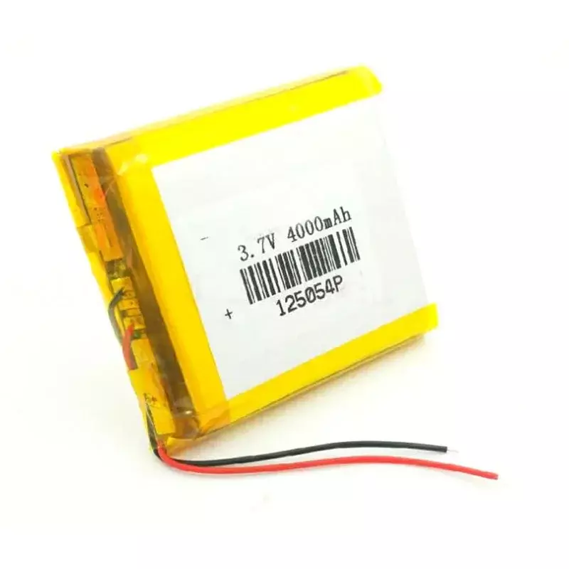 Batterie lithium polymère Lipo, 4000mAh, 3.7V, 125054, aste, pour téléphone intelligent, MP3, MP4, instruments de navigation, jouets
