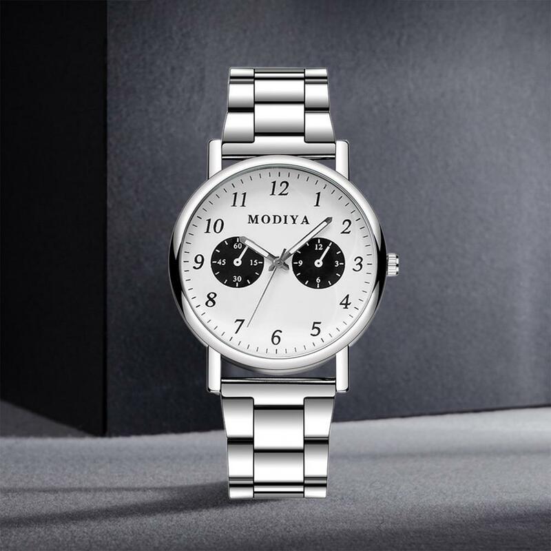 Reloj de pulsera de cuarzo minimalista para hombre, elegante reloj de pulsera de diseño Simple con correa de acero de esfera redonda para cumpleaños