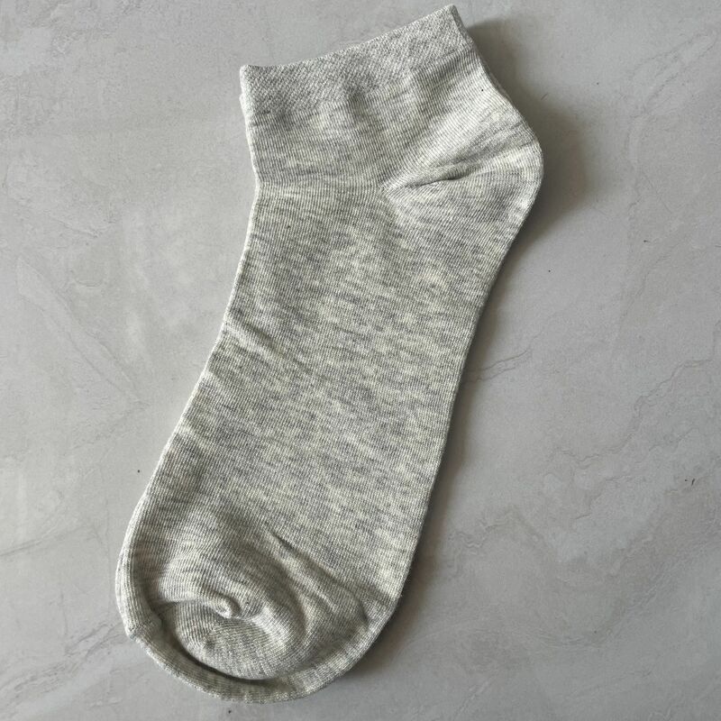 5 Pairs Unisex Socks Low Cut Breathable Business Boat Sock Solid Color Comfortable Ankle Casual Grey White Socks