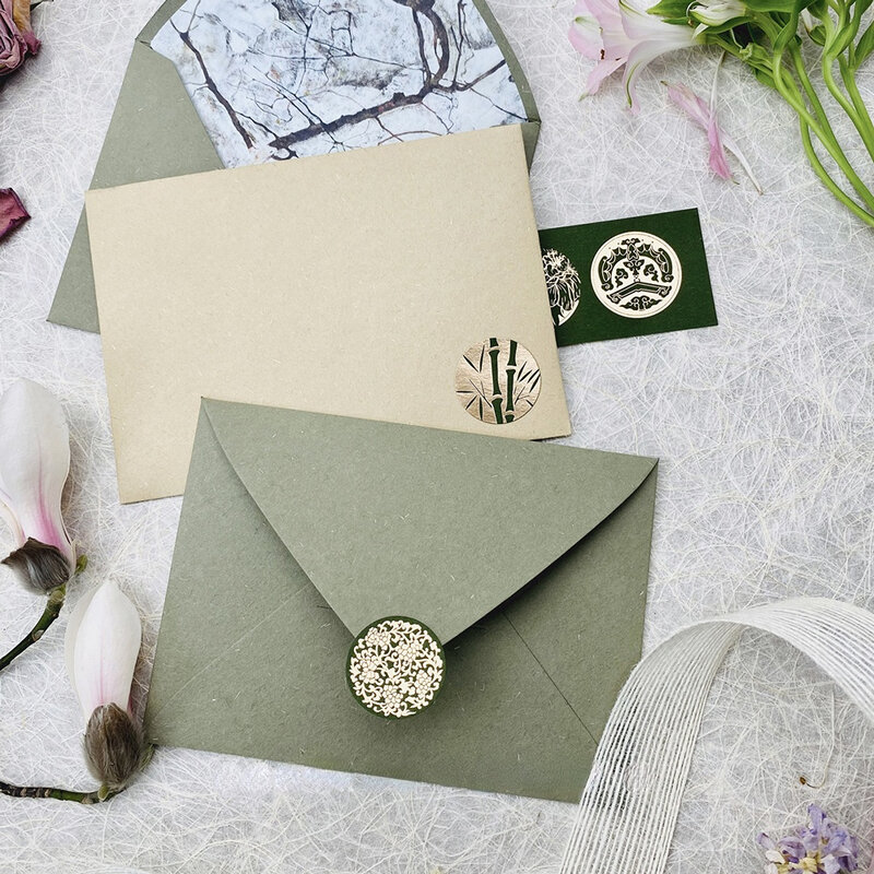 5 шт./лот персонализированные винтажные конверты с цветочным принтом для свадебных приглашений с подкладкой 115x160 мм