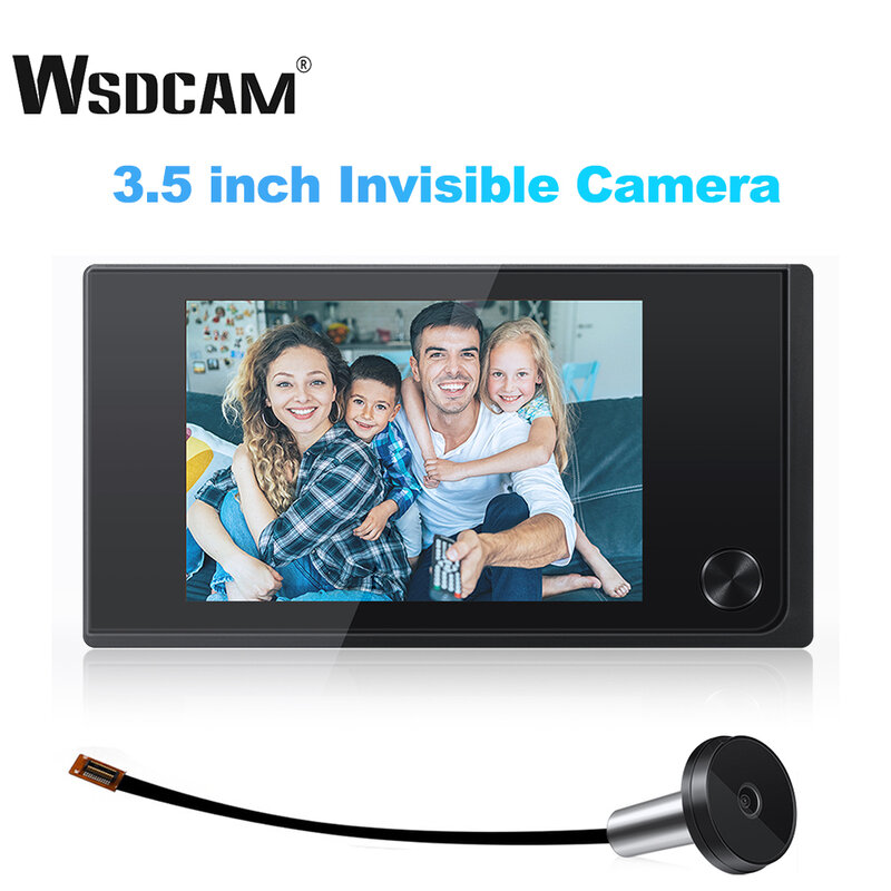 Wsdcam-timbre de Mirilla con cámara de 3,5 pulgadas, visor de puerta inalámbrico de 120 grados, cámara de puerta de casa inteligente con Monitor