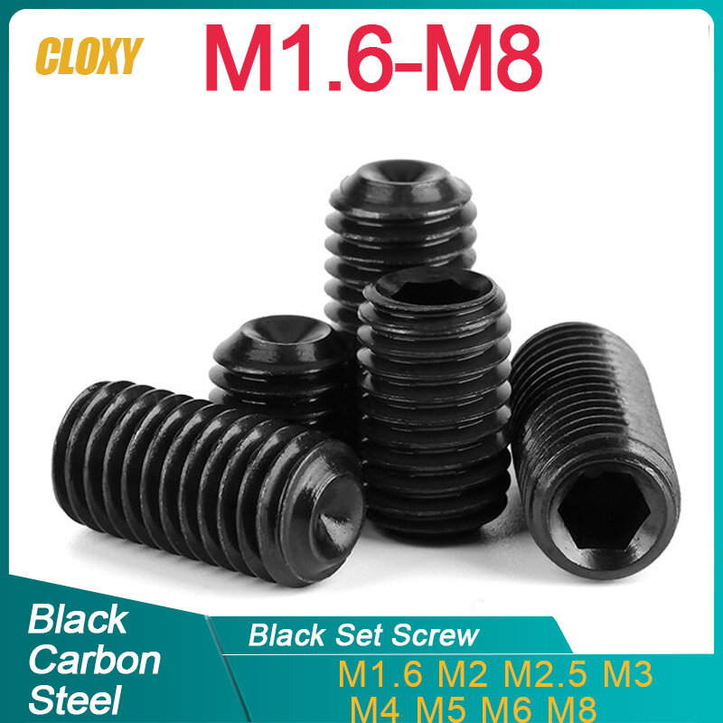20/ 10/ 5/ 2Pcs M1.6 M2 M2.5 M3 M4 M5 M6 M8 Grade 12.9 Carbon Staal gelegeerd Staal Hex Socket Set Schroeven Grub Schroef DIN916