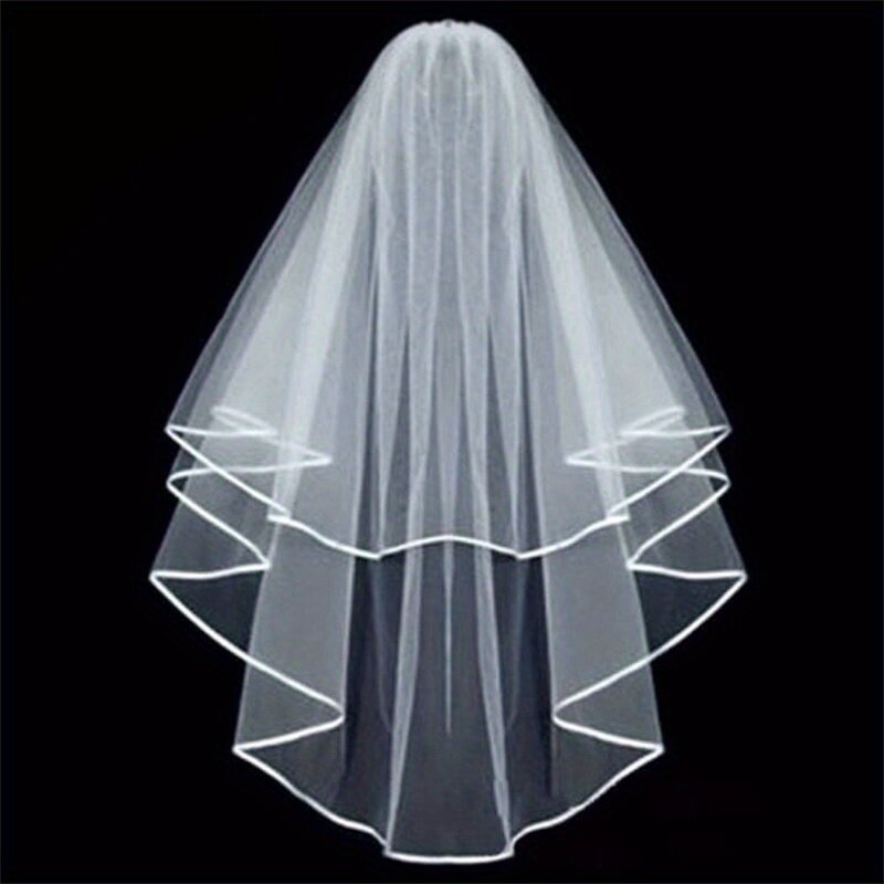 Свадебный головной убор с вуалью 2 уровня, свадебный головной убор для мальчишника, украшение для выпускного вечера, белая вуаль 2024