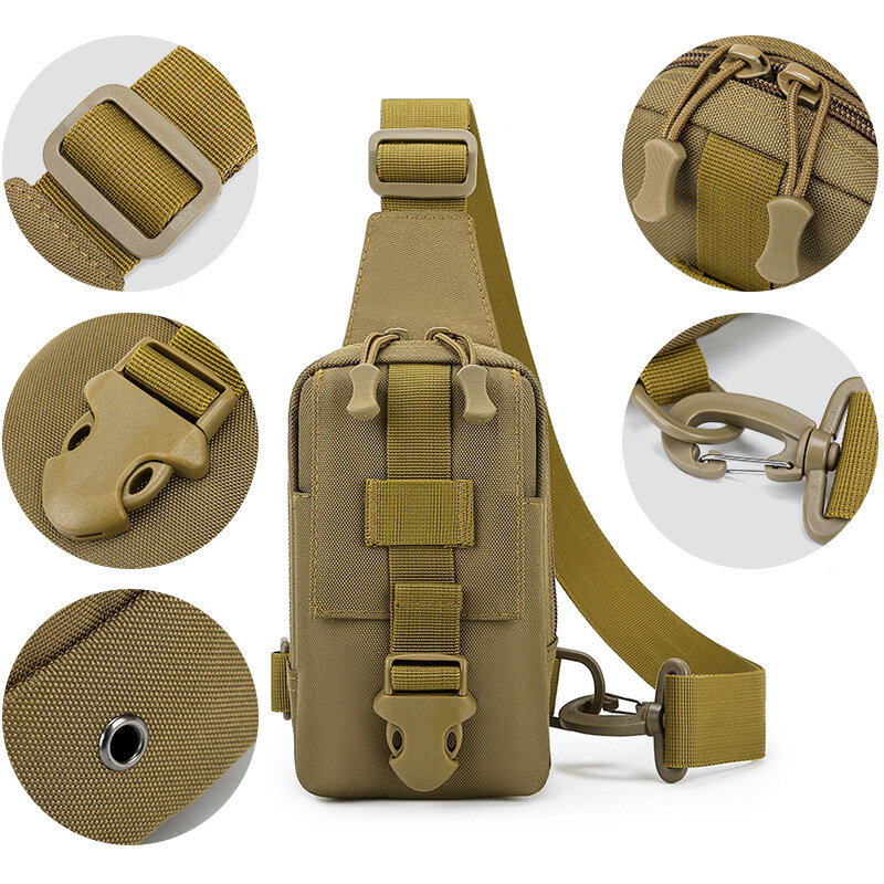 Chikage-고품질 경량 전화 가방, 야외 스포츠 전술 숄더백, 하이킹 여행 등산 가슴 가방