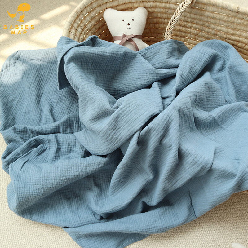 Manta de muselina para bebés, mapa de algodón, suave, transpirable, cómoda, manta receptora para bebés, niños y niñas