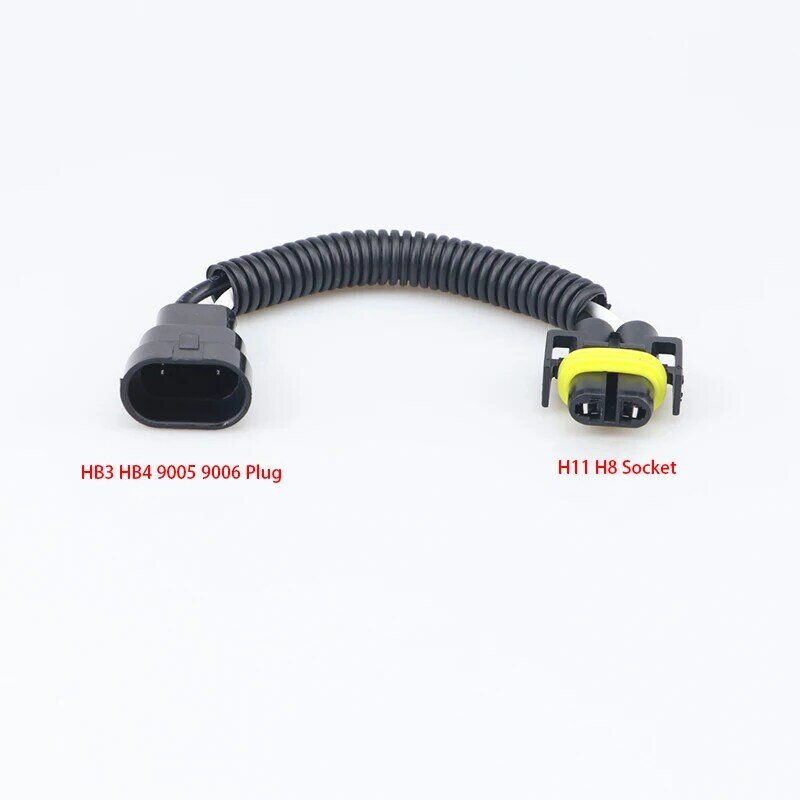 자동차 라이트 변환 와이어 HB3 HB4 9005 9006 수 플러그-H11 H8 암 소켓, 헤드 라이트 개조 배선 커넥터 용
