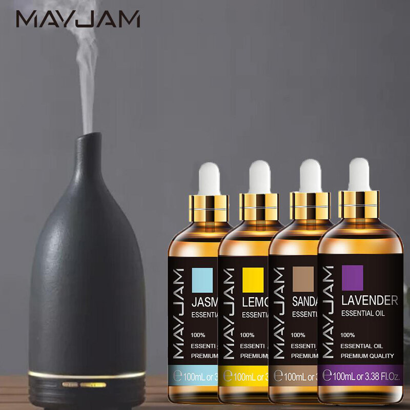 MAYJAM 10Ml 30Ml 100Ml Essential น้ำมัน Diffuser ความชื้น Lavender Jasmine Eucalyptus Ylang Ylang Vanilla Tea Tree aroma Oil