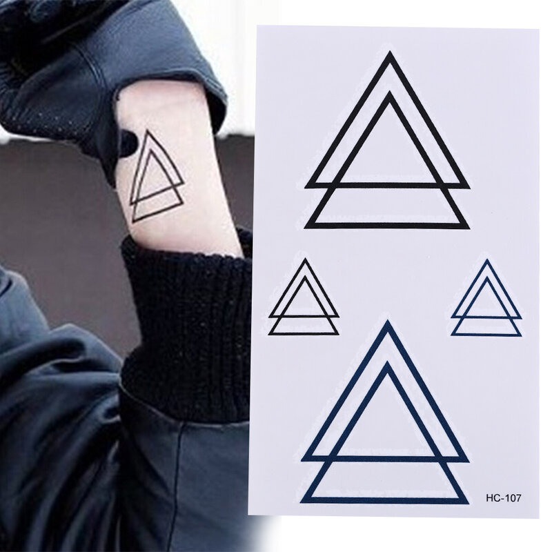 Geometryczne malowania ciała tymczasowe tatuaże trójkątne tatuaże nowoczesne Unisex tatuaże na ciało wodoodporne tatuaże
