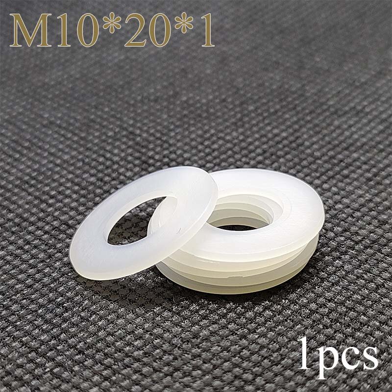 Rondelle plate en nylon blanc, ID = 10mm, OD = 20mm, épaisseur = 1mm, joint de rondelle de rechange, entretoise ronde en nylon, M10 * 20*1, 1 pièce