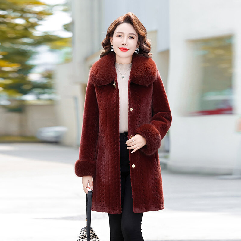 Зимние Утепленные искусственные меховые пальто, теплые плюшевые свободные женские пальто, имитация норки 5xl Casaco, высококачественные куртки средней длины