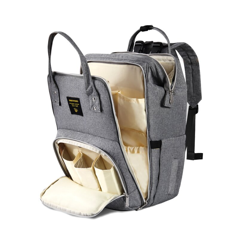 Sunveno-Stylish Upgrade fralda mochila, mochila de viagem multifunções, maternidade bebê trocando sacos, grande capacidade, 20L