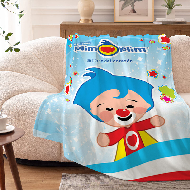 Sofa Blankets for Winter P-Plim Plims Cute Children Bed Warm Knee Fleece Camping Custom Fluffy Soft Blankets Microfiber Bedding