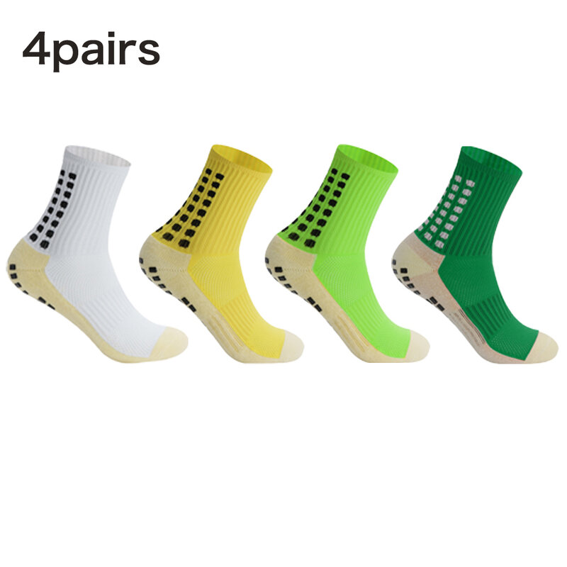4pairs/set Sports Football Socks Anti Slip Grip Socks Rugby Baseball Soccer Socks