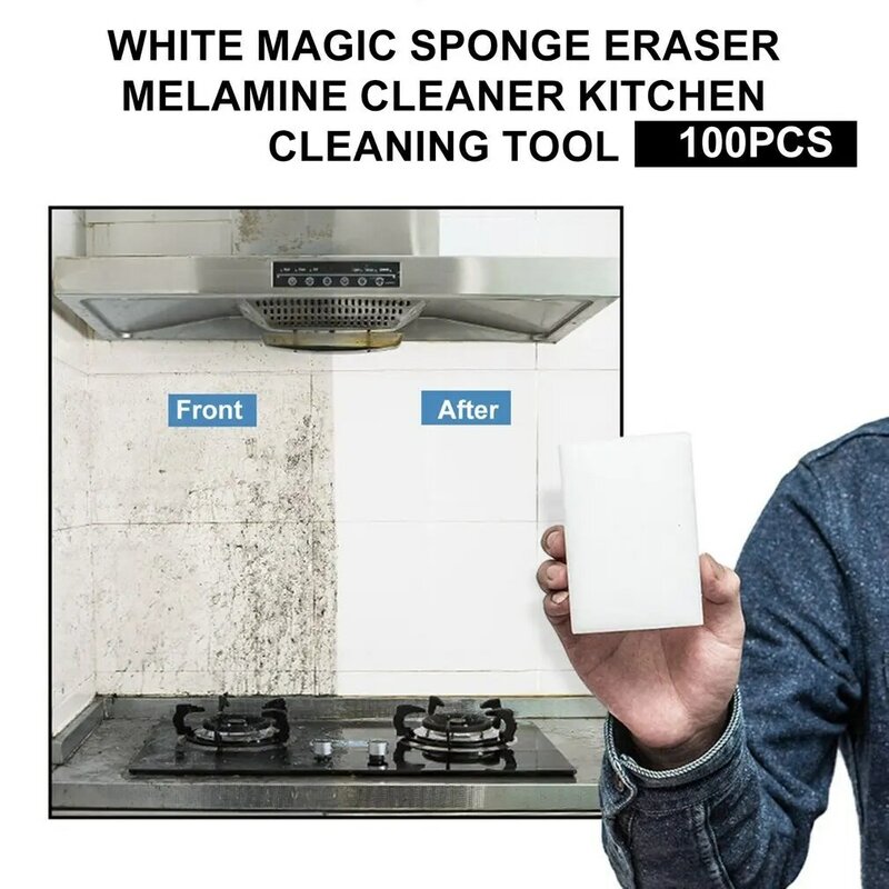 100 قطعة/الوحدة الأبيض ماجيك الإسفنج الأنظف ممحاة متعددة الوظائف نظافة الميلامين الإسفنج للمطبخ الحمام تنظيف 100x60x15mm