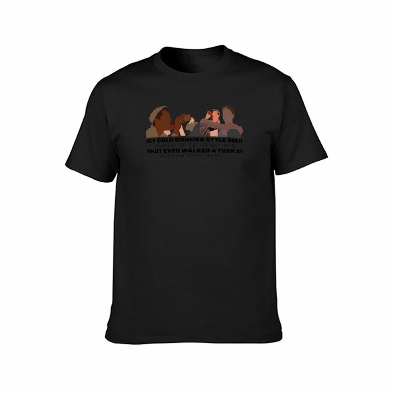 Shawshank 리뎀션 루프 탑 씬 맥주 씬 티셔츠, 그래픽 티셔츠, 남성 운동 셔츠