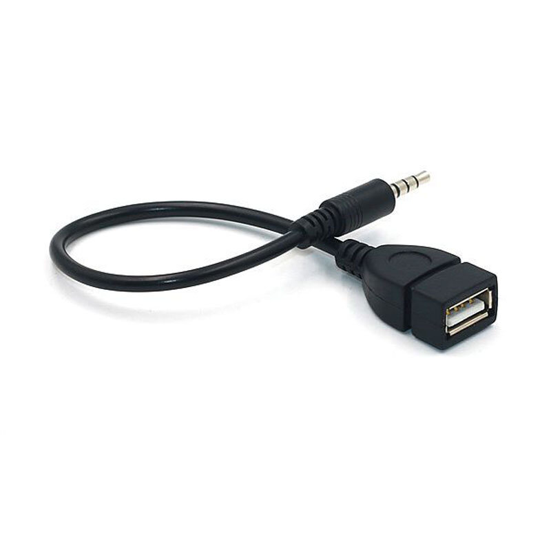 Carro mp3 player conversor 3.5mm macho aux áudio jack plug para usb 2.0 fêmea cabo adapte