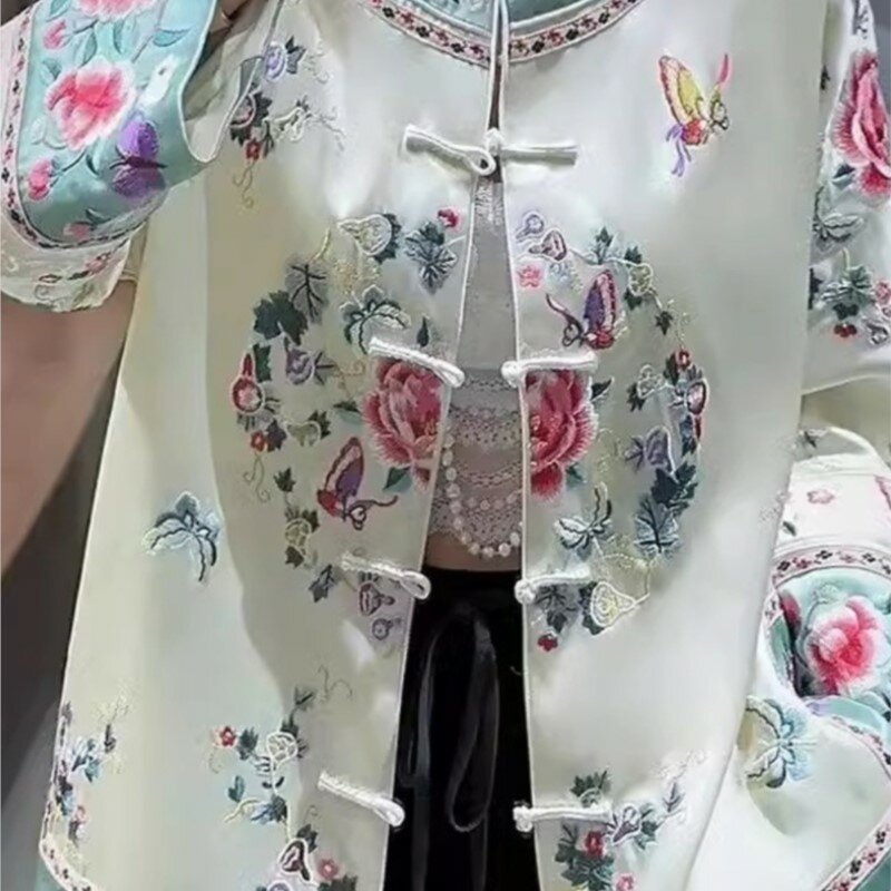 Manteau Hanfu imprimé de style rétro chinois pour femmes, haut RapIndustry, petite chemise, nouveau