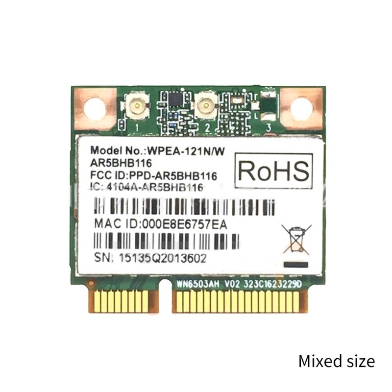 Mini cartão sem fio PCI-E WiFi, AR9382, AR5BHB116, 802.11, 300Mbps, 2.4G, banda 5G, Dropship