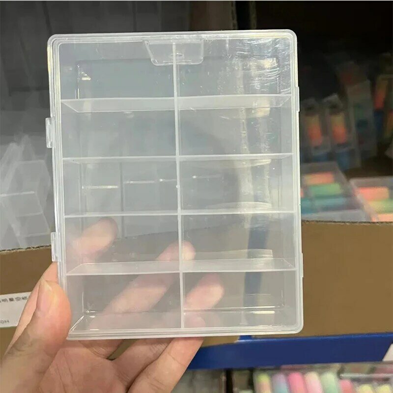 10-grids กล่องพลาสติกเล็บฟอยล์เก็บเล็บกล่องเปล่าสำหรับพลอยเทียมอัญมณีจัดเล็บฟอยล์กล่องพลาสติก
