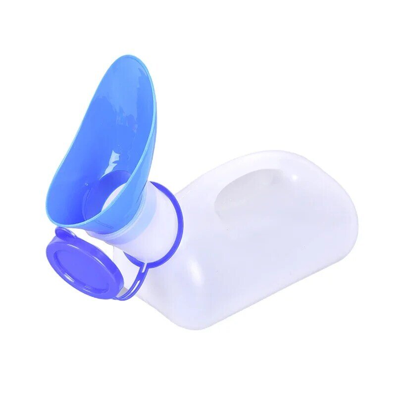 1 X urin portabel uniseks dengan adaptor feminim uniseks botol air seni Pria Wanita tempat penyimpanan kencing bepergian berkemah luar ruangan 1000ML