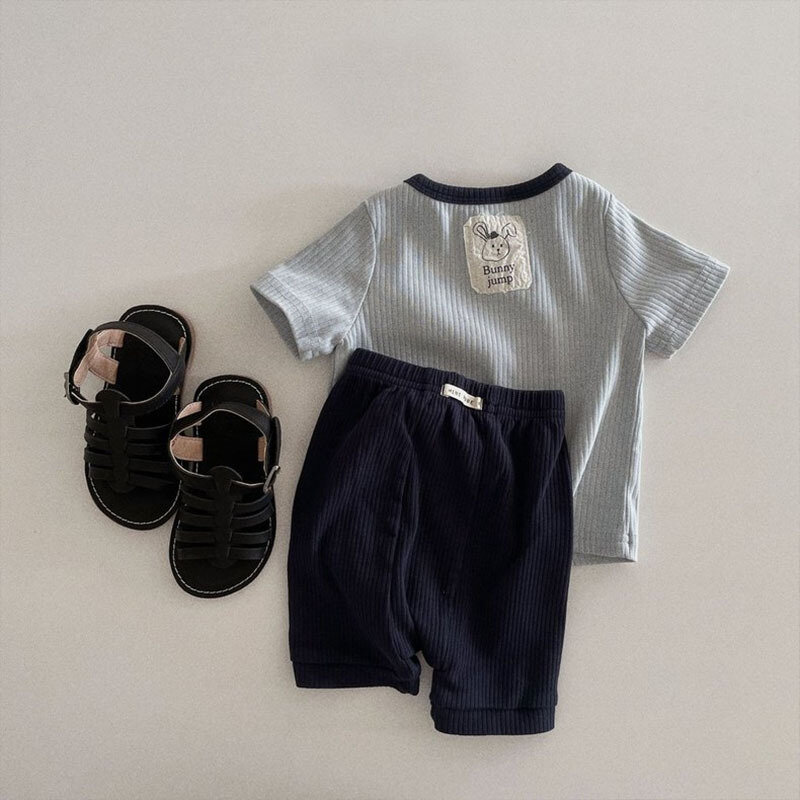 韓国風ベビー服セット,幼児服,Tシャツ,ショーツ,2022