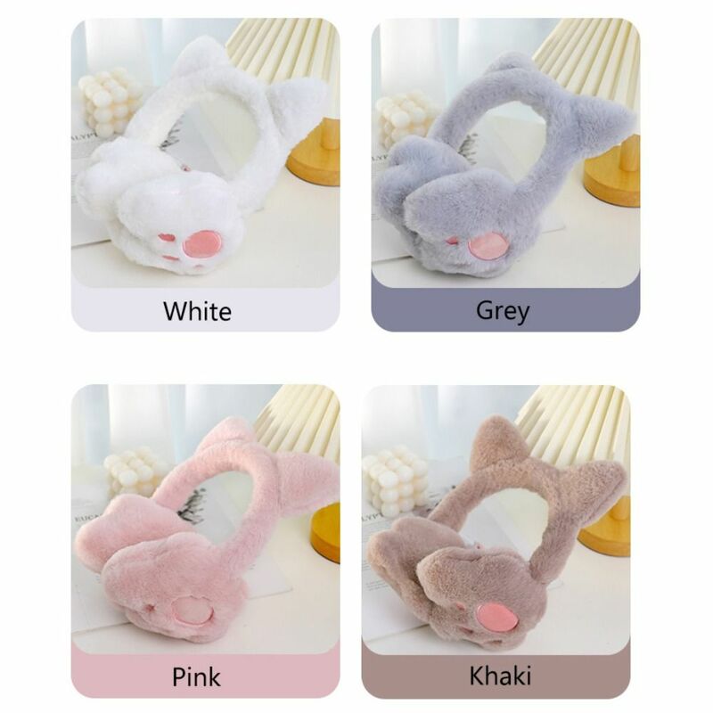 1PC Cute Plush Cat Claw Ear Warmer Earwrap Cartoon Winter Warm Earmuffs Ear Cover Soft Folding Earflap For Children Adults