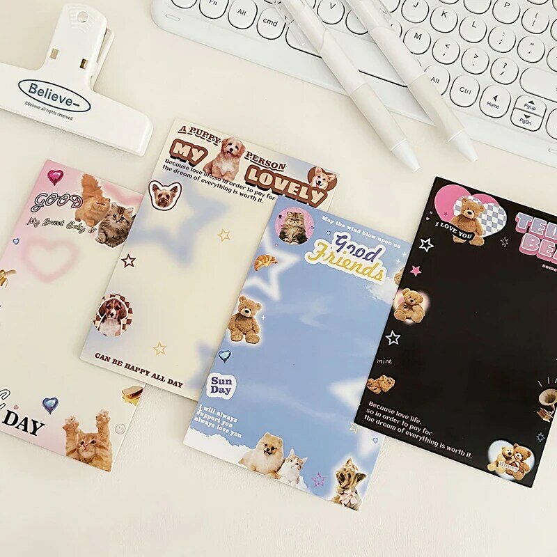 Cartoon Bear Back Hard Paper Sleeves, Photocards Embalagem De Proteção, Material DIY, Presente, 10Pcs