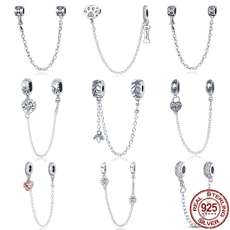 925 Sterling Silber Funkelnde Pavé & Peach Blossom Clip Perlen Charms Fit Ursprüngliche Pandora Armband Clips für Frauen Schmuck Geschenk
