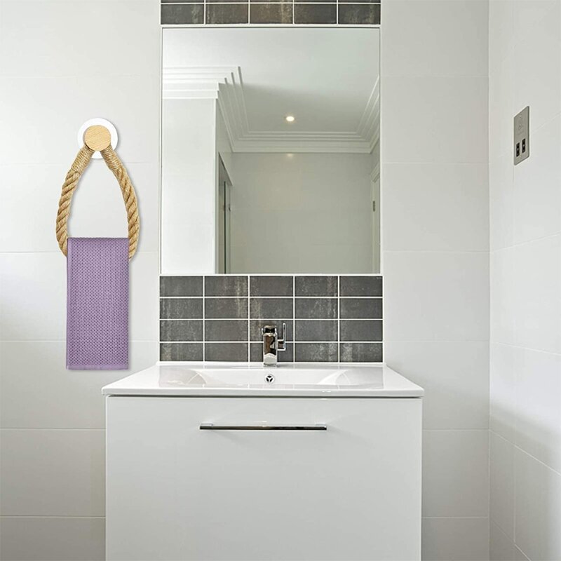 Decoração parede antiga para banheiro e cozinha, rolo papel higiênico, corda tecido, suporte parede, decorações t21c