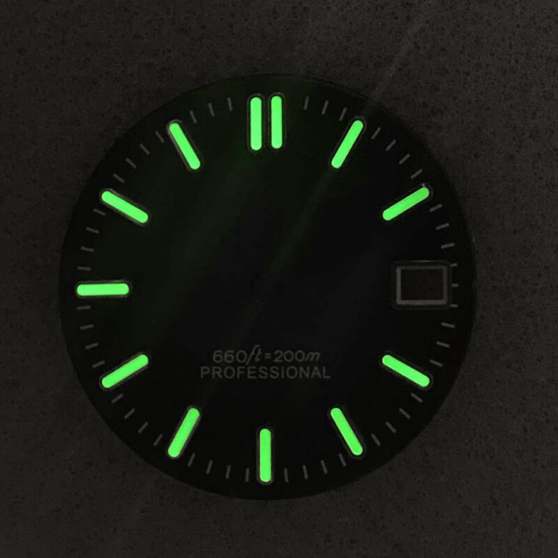 28.5mm S Logo Sunray Gradient Dial Suitable For NH35/NH36 Movement  C3 Green Luminous Watch Accessories FIit 3/3.8/4 o'clock