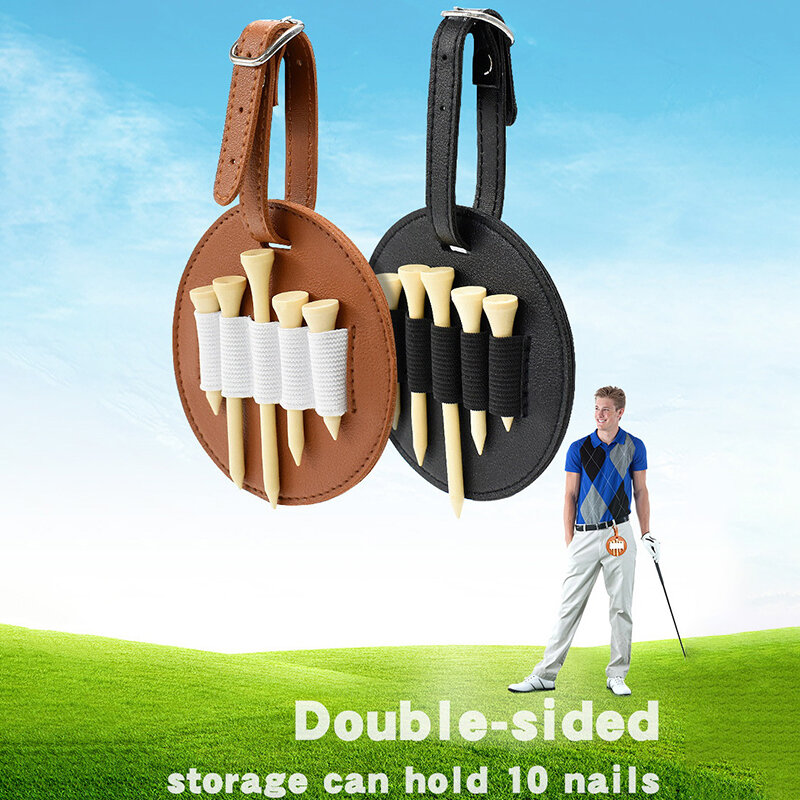 Lederen Golf Tees Houder Met Riem Clip Golfs Tee Carrier Draagbare Golf Tees Opbergtassen Golfs Trainingsapparatuur
