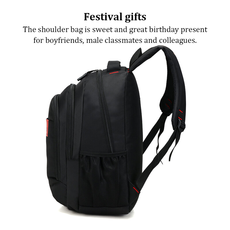 Tas punggung sekolah kain Oxford tahan air portabel, tas tangan kamera ponsel piknik Hiking olahraga kantor pria