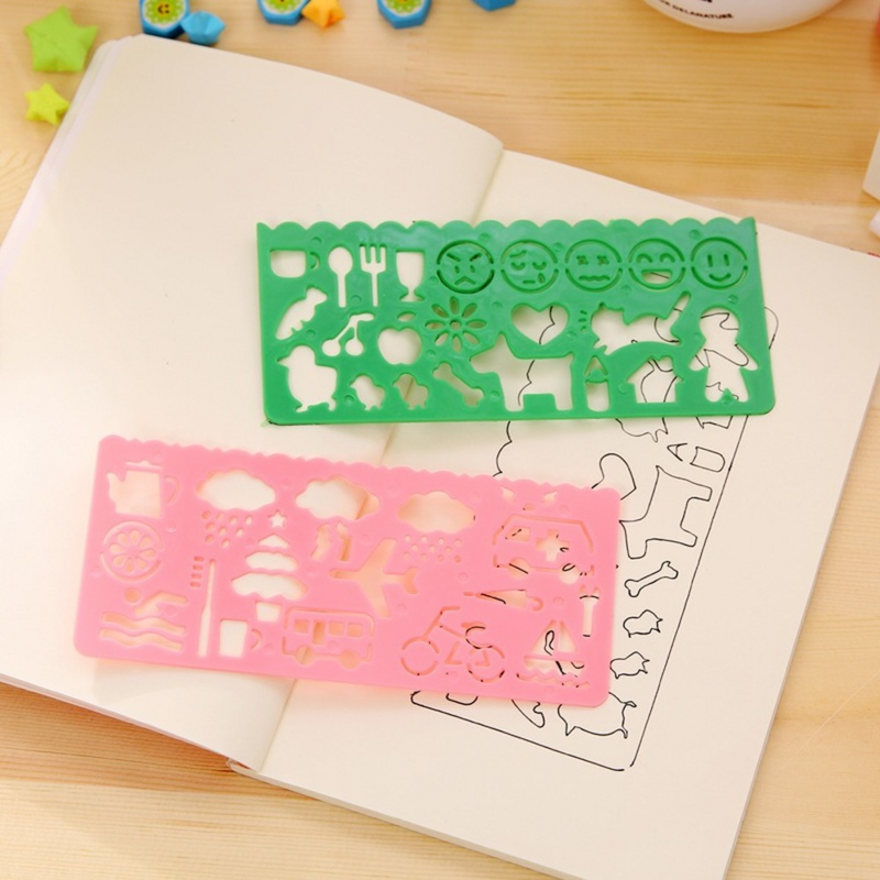 4 pezzi giocattoli da disegno per bambini modello da disegno tavolo righello di plastica Art Craft Juguetes giocattoli di apprendimento giocattoli educativi per regali per bambini