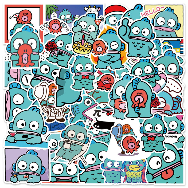 50/100Pcs Cartoon Kawaii Hangyodon Sticker Voor Scrapbooking Briefpapier Waterdicht Decals Voor Laptop Koffer Kid 'S Gift